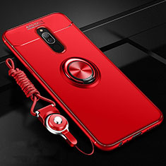 Silikon Hülle Handyhülle Ultra Dünn Schutzhülle Tasche Silikon mit Magnetisch Fingerring Ständer A03 für Xiaomi Redmi 8 Rot