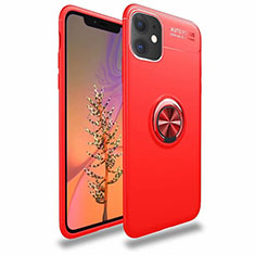 Silikon Hülle Handyhülle Ultra Dünn Schutzhülle Tasche Silikon mit Magnetisch Fingerring Ständer für Apple iPhone 11 Rot