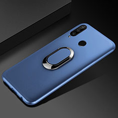 Silikon Hülle Handyhülle Ultra Dünn Schutzhülle Tasche Silikon mit Magnetisch Fingerring Ständer für Huawei Enjoy 9s Blau
