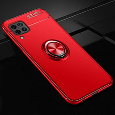 Silikon Hülle Handyhülle Ultra Dünn Schutzhülle Tasche Silikon mit Magnetisch Fingerring Ständer für Huawei Nova 7i Rot