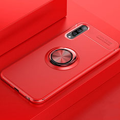 Silikon Hülle Handyhülle Ultra Dünn Schutzhülle Tasche Silikon mit Magnetisch Fingerring Ständer für Samsung Galaxy A70S Rot