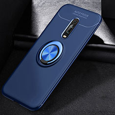 Silikon Hülle Handyhülle Ultra Dünn Schutzhülle Tasche Silikon mit Magnetisch Fingerring Ständer für Xiaomi Mi 9T Pro Blau