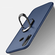 Silikon Hülle Handyhülle Ultra Dünn Schutzhülle Tasche Silikon mit Magnetisch Fingerring Ständer T01 für Huawei Honor 10i Blau