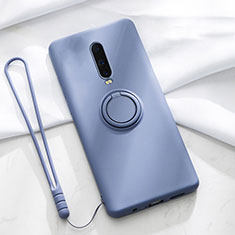 Silikon Hülle Handyhülle Ultra Dünn Schutzhülle Tasche Silikon mit Magnetisch Fingerring Ständer T01 für Oppo R17 Pro Violett