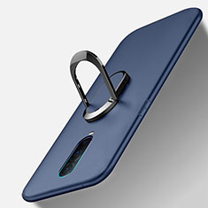 Silikon Hülle Handyhülle Ultra Dünn Schutzhülle Tasche Silikon mit Magnetisch Fingerring Ständer T04 für Oppo RX17 Pro Blau
