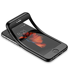 Silikon Hülle Handyhülle Ultra Dünn Schutzhülle Vorder und Rückseite 360 Grad für Apple iPhone 6S Schwarz