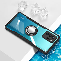 Silikon Hülle Handyhülle Ultradünn Schutzhülle Flexible Tasche Durchsichtig Transparent mit Magnetisch Fingerring Ständer BH1 für Xiaomi Poco X3 GT 5G Schwarz