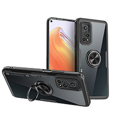 Silikon Hülle Handyhülle Ultradünn Schutzhülle Flexible Tasche Durchsichtig Transparent mit Magnetisch Fingerring Ständer ZL1 für Xiaomi Redmi K30S 5G Schwarz