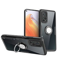 Silikon Hülle Handyhülle Ultradünn Schutzhülle Flexible Tasche Durchsichtig Transparent mit Magnetisch Fingerring Ständer ZL1 für Xiaomi Redmi K30S 5G Silber und Schwarz