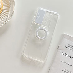 Silikon Hülle Handyhülle Ultradünn Schutzhülle Flexible Tasche Durchsichtig Transparent mit Ständer für Xiaomi Poco M2 Weiß