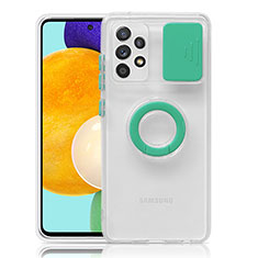 Silikon Hülle Handyhülle Ultradünn Schutzhülle Flexible Tasche Durchsichtig Transparent mit Ständer S01 für Samsung Galaxy A52s 5G Grün