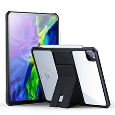 Silikon Hülle Handyhülle Ultradünn Schutzhülle Flexible Tasche Durchsichtig Transparent mit Ständer S02 für Apple iPad Pro 11 (2020) Schwarz