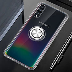 Silikon Hülle Handyhülle Ultradünn Schutzhülle Tasche Durchsichtig Transparent mit Magnetisch Fingerring Ständer C01 für Samsung Galaxy A70S Klar