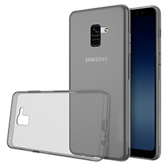 Silikon Hülle Handyhülle Ultradünn Tasche Durchsichtig Transparent für Samsung Galaxy A8 (2018) Duos A530F Grau