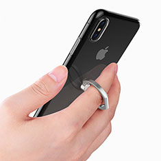 Silikon Hülle Handyhülle Ultradünn Tasche Durchsichtig Transparent mit Fingerring Ständer für Apple iPhone Xs Max Klar