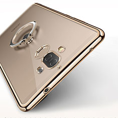 Silikon Hülle Handyhülle Ultradünn Tasche Durchsichtig Transparent mit Fingerring Ständer für Huawei Mate 9 Gold