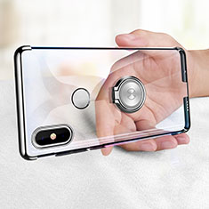 Silikon Hülle Handyhülle Ultradünn Tasche Durchsichtig Transparent mit Fingerring Ständer für Xiaomi Mi Mix 2S Klar