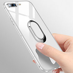 Silikon Hülle Handyhülle Ultradünn Tasche Durchsichtig Transparent mit Fingerring Ständer T01 für Apple iPhone 7 Plus Klar