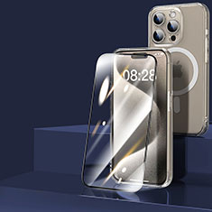 Silikon Hülle Handyhülle Ultradünn Tasche Durchsichtig Transparent mit Mag-Safe Magnetic Magnetisch und Schutzfolie für Apple iPhone 14 Pro Klar
