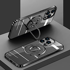 Silikon Hülle Handyhülle Ultradünn Tasche mit Mag-Safe Magnetic Magnetisch Durchsichtig Transparent AC1 für Apple iPhone 13 Pro Schwarz