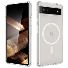 Silikon Hülle Handyhülle Ultradünn Tasche mit Mag-Safe Magnetic Magnetisch Durchsichtig Transparent für Google Pixel 6a 5G Klar