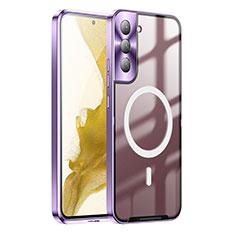 Silikon Hülle Handyhülle Ultradünn Tasche mit Mag-Safe Magnetic Magnetisch Durchsichtig Transparent M02 für Samsung Galaxy S21 FE 5G Violett