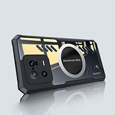 Silikon Hülle Handyhülle Ultradünn Tasche mit Mag-Safe Magnetic Magnetisch Durchsichtig Transparent P01 für Xiaomi Mi 13 5G Schwarz