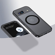 Silikon Hülle Handyhülle Ultradünn Tasche mit Mag-Safe Magnetic Magnetisch Durchsichtig Transparent QK1 für Google Pixel 8a 5G Schwarz