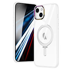 Silikon Hülle Handyhülle Ultradünn Tasche mit Mag-Safe Magnetic Magnetisch Durchsichtig Transparent SD1 für Apple iPhone 13 Silber