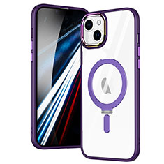 Silikon Hülle Handyhülle Ultradünn Tasche mit Mag-Safe Magnetic Magnetisch Durchsichtig Transparent SD1 für Apple iPhone 13 Violett