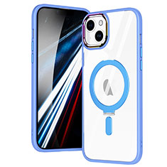 Silikon Hülle Handyhülle Ultradünn Tasche mit Mag-Safe Magnetic Magnetisch Durchsichtig Transparent SD1 für Apple iPhone 14 Hellblau