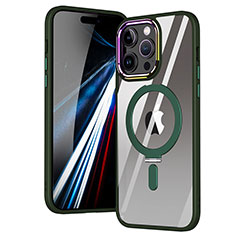 Silikon Hülle Handyhülle Ultradünn Tasche mit Mag-Safe Magnetic Magnetisch Durchsichtig Transparent SD1 für Apple iPhone 14 Pro Grün