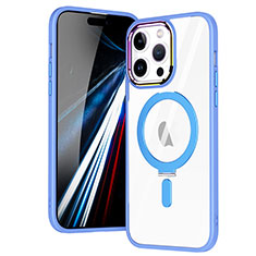 Silikon Hülle Handyhülle Ultradünn Tasche mit Mag-Safe Magnetic Magnetisch Durchsichtig Transparent SD1 für Apple iPhone 14 Pro Hellblau