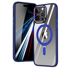 Silikon Hülle Handyhülle Ultradünn Tasche mit Mag-Safe Magnetic Magnetisch Durchsichtig Transparent SD1 für Apple iPhone 15 Pro Blau