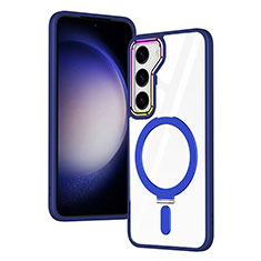 Silikon Hülle Handyhülle Ultradünn Tasche mit Mag-Safe Magnetic Magnetisch Durchsichtig Transparent SD1 für Samsung Galaxy S21 Plus 5G Blau