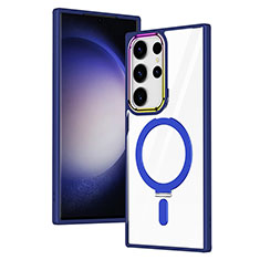 Silikon Hülle Handyhülle Ultradünn Tasche mit Mag-Safe Magnetic Magnetisch Durchsichtig Transparent SD1 für Samsung Galaxy S21 Ultra 5G Blau