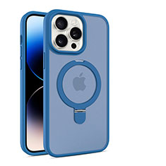 Silikon Hülle Handyhülle Ultradünn Tasche mit Mag-Safe Magnetic Magnetisch Durchsichtig Transparent T02 für Apple iPhone 14 Pro Blau
