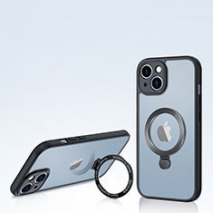 Silikon Hülle Handyhülle Ultradünn Tasche mit Mag-Safe Magnetic Magnetisch Durchsichtig Transparent XD4 für Apple iPhone 13 Schwarz
