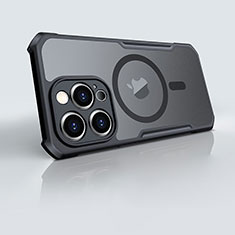 Silikon Hülle Handyhülle Ultradünn Tasche mit Mag-Safe Magnetic Magnetisch Durchsichtig Transparent XD6 für Apple iPhone 14 Pro Max Schwarz