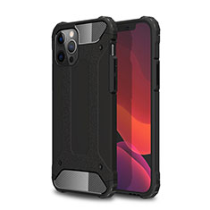 Silikon Hülle Handyhülle und Kunststoff Schutzhülle Hartschalen Tasche für Apple iPhone 12 Pro Max Schwarz