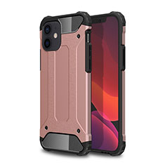 Silikon Hülle Handyhülle und Kunststoff Schutzhülle Hartschalen Tasche für Apple iPhone 12 Rosegold