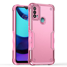 Silikon Hülle Handyhülle und Kunststoff Schutzhülle Hartschalen Tasche für Motorola Moto E20 Pink