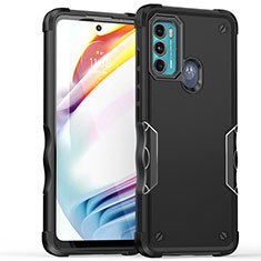 Silikon Hülle Handyhülle und Kunststoff Schutzhülle Hartschalen Tasche für Motorola Moto Edge 20 Lite 5G Schwarz