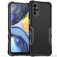 Silikon Hülle Handyhülle und Kunststoff Schutzhülle Hartschalen Tasche für Motorola Moto G22 Schwarz