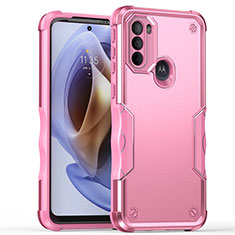 Silikon Hülle Handyhülle und Kunststoff Schutzhülle Hartschalen Tasche für Motorola Moto G31 Pink