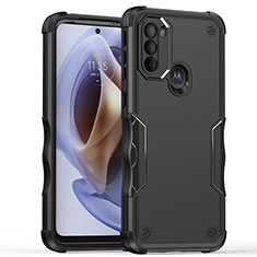 Silikon Hülle Handyhülle und Kunststoff Schutzhülle Hartschalen Tasche für Motorola Moto G31 Schwarz