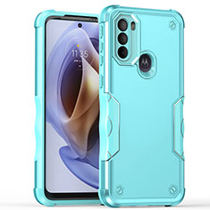 Silikon Hülle Handyhülle und Kunststoff Schutzhülle Hartschalen Tasche für Motorola Moto G41 Cyan