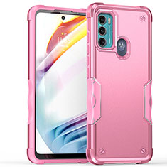 Silikon Hülle Handyhülle und Kunststoff Schutzhülle Hartschalen Tasche für Motorola Moto G60 Pink