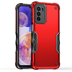 Silikon Hülle Handyhülle und Kunststoff Schutzhülle Hartschalen Tasche für Motorola Moto G82 5G Rot