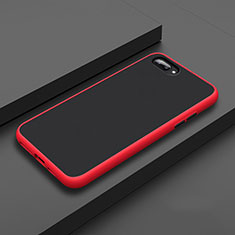 Silikon Hülle Handyhülle und Kunststoff Schutzhülle Hartschalen Tasche für Oppo A5 Rot